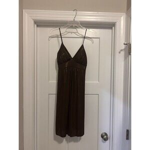 Siren Lily Juniors Size Large Brown Empire Waist Sleeveless Dress Y2K Party Hoco